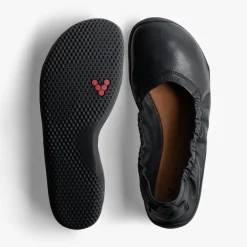 Vivobarefoot Asana Yin Ballerina Leather Womens – Obsidian