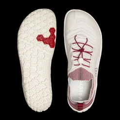Vivobarefoot Primus Trail Knit FG Mens – Limestone/Rumba Red